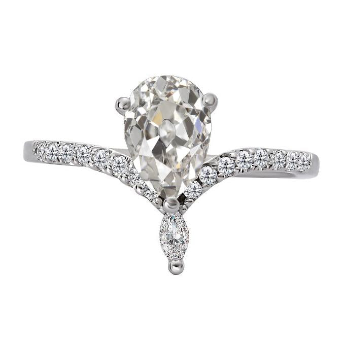 Anniversario Ring Enhancer Pera Old Mine Cut Diamante 4,50 carati - harrychadent.it