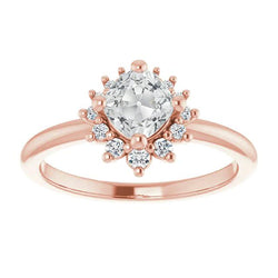 Anniversary Halo vecchio taglio Cushion Diamante Ring 4,25 carati in oro