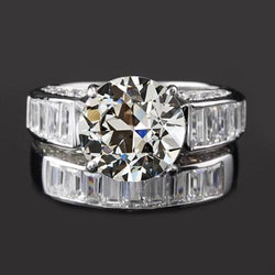 Baguette vecchio minatore Diamante Ring Set 4,25 carati Channel Set