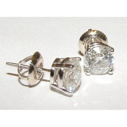 Bellissimi orecchini a lobo in platino con diamanti G SI1 da 4 carati