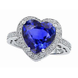 Bellissimo anello con gioielli da sposa in oro zaffiro da 2,50 carati e diamanti
