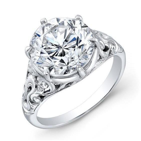 Bellissimo anello di fidanzamento solitario diamante 5 carati oro bianco 14K - harrychadent.it