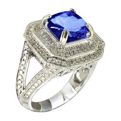 Blu Zaffiro Con Diamante Anello