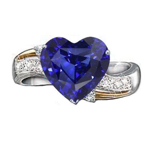 Blue Sapphire Anniversary Heart Diamond Ring 3 Carati Gioielli da donna - harrychadent.it
