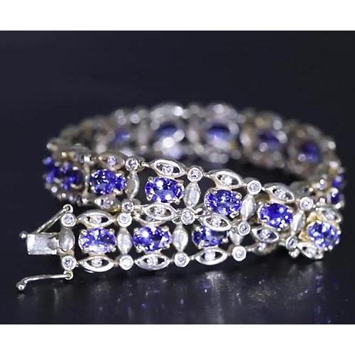 Bracciale Ceylon Blue Diamond 26.40 carati oro bianco gioielli donna - harrychadent.it