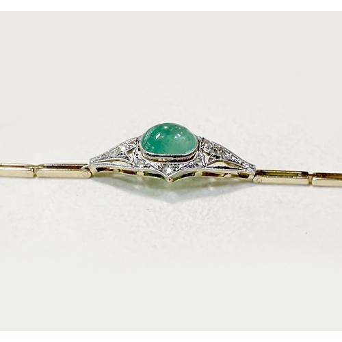 Bracciale in giada con castone rotondo con diamanti incastonati 6.50 carati in oro bicolore 14K - harrychadent.it