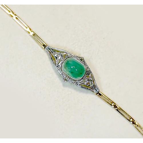 Bracciale in giada con castone rotondo con diamanti incastonati 6.50 carati in oro bicolore 14K - harrychadent.it