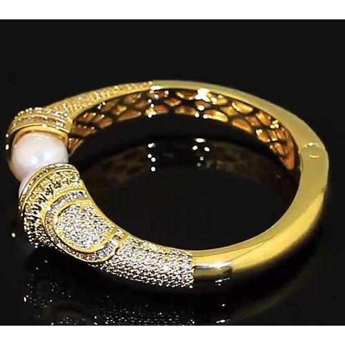 Bracciale Perla Diamante 10 Mm 5 Carati Donna Oro Giallo 14K - harrychadent.it
