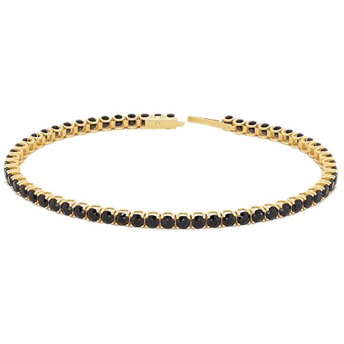 Bracciale Tennis Diamante Nero 5.90 Carati F Vs1 Oro Giallo 14K - harrychadent.it