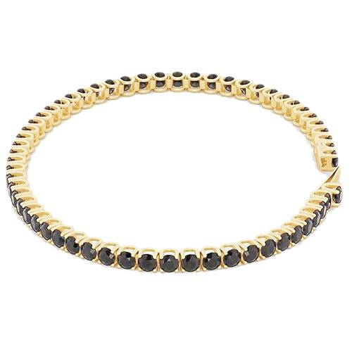 Bracciale Tennis Diamante Nero 5.90 Carati F Vs1 Oro Giallo 14K - harrychadent.it