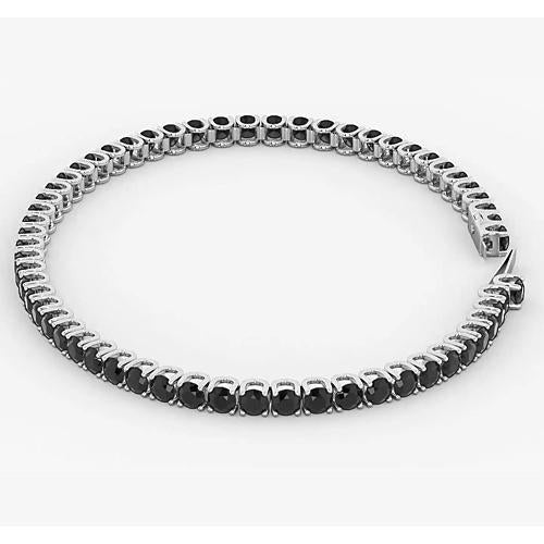 Bracciale Tennis Diamante Nero 5.90 Carati Oro Bianco 14K Gioielli - harrychadent.it