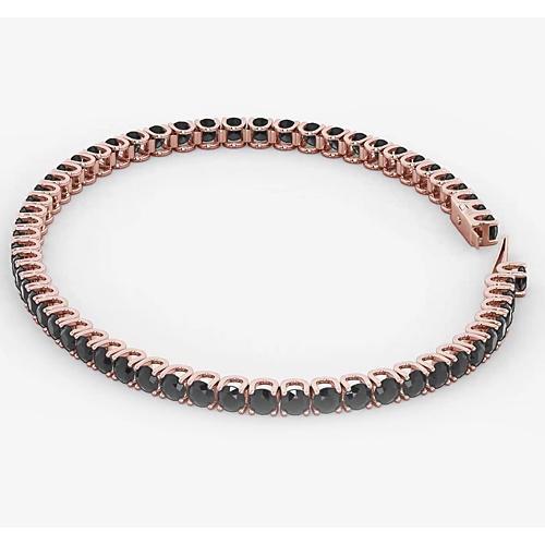 Bracciale Tennis Diamante Nero 5.90 Carati Oro Rosa 14K Gioielli Novità - harrychadent.it