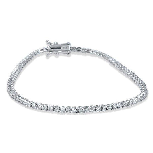 Bracciale Tennis Lady in Oro Bianco 14K Naturale Taglio rotondo Diamante 7 Ct - harrychadent.it