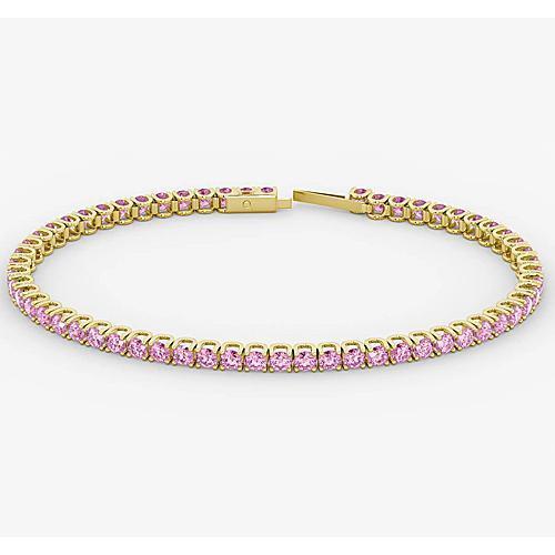 Bracciale Tennis Zaffiro Rosa 5.90 Carati Gioielli Donna Oro Bianco - harrychadent.it