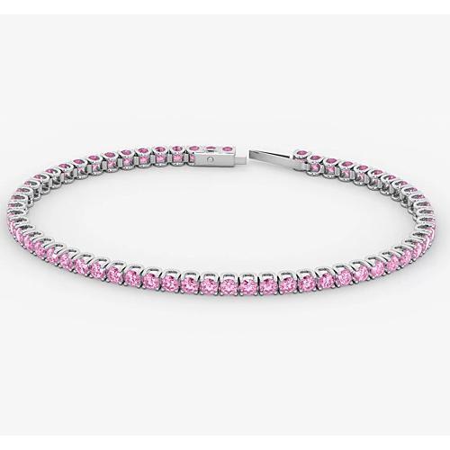 Bracciale Tennis Zaffiro Rosa 5.90 Carati Oro Bianco Gioielleria Donna - harrychadent.it