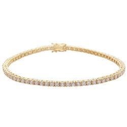 Bracciale Tennis con Diamanti Taglio Rotondo Piccolo 3.50 Carati Oro Giallo 14K