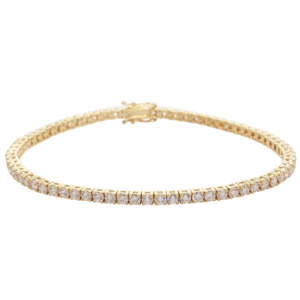 Bracciale Tennis con Diamanti Taglio Rotondo Piccolo 3.50 Carati Oro Giallo 14K - harrychadent.it