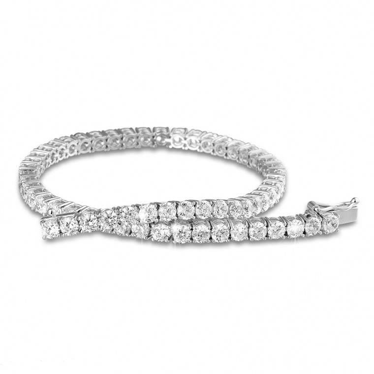 Bracciale Tennis con Diamanti Tondi 3.60 Carati Oro Bianco 14K - harrychadent.it