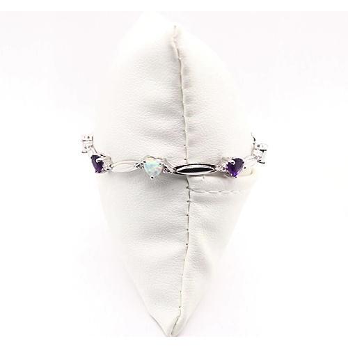 Bracciale a forma di cuore con ametista viola e opale diamante 9.54 carati - harrychadent.it