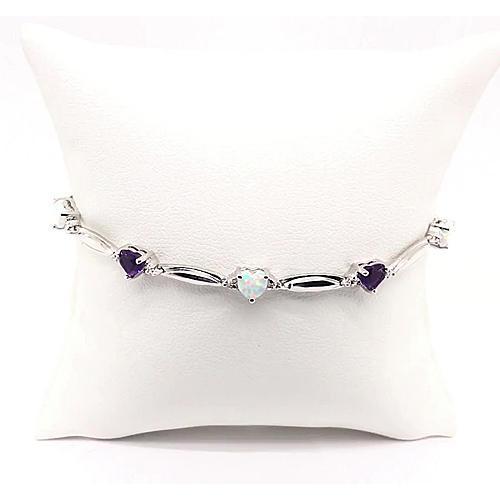 Bracciale a forma di cuore con ametista viola e opale diamante 9.54 carati - harrychadent.it