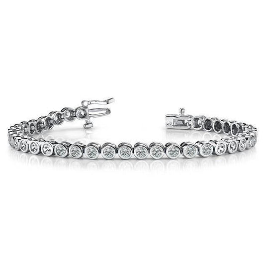 Bracciale con diamanti taglio brillante rotondo 6 carati oro bianco 14K - harrychadent.it