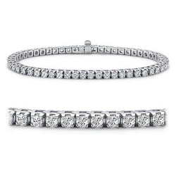 Bracciale da donna con diamanti e gioielli in oro massiccio bianco 14K 5.50 carati