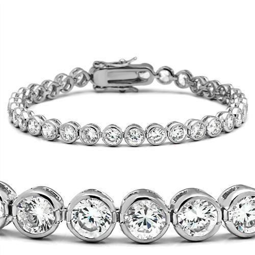 Bracciale in oro bianco con castone e diamanti taglio rotondo 9.60 carati - harrychadent.it