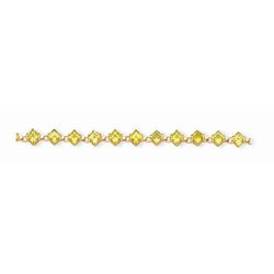 Bracciale in oro giallo a forma di diamante con zaffiri gialli fantasia 18 carati