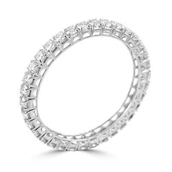 Bracciale rigido da donna con diamanti tondi taglio brillante 13,60 carati e oro bianco 14 carati scintillante