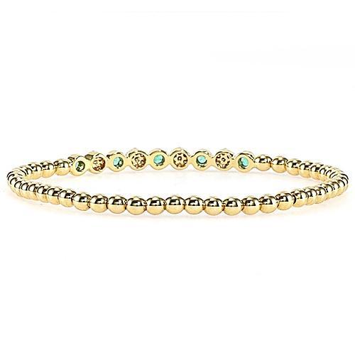 Bracciale tennis con diamanti e smeraldi verdi 3.70 carati in oro giallo 14K - harrychadent.it