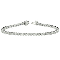 Bracciale tennis con diamanti rotondi da 4,50 carati con mezza lunetta WG 14K