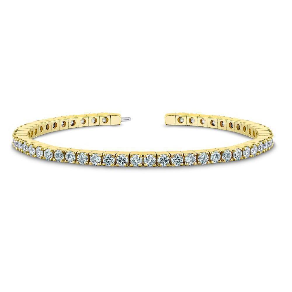 Bracciale tennis con diamanti rotondi da 4,95 carati in oro giallo 14K - harrychadent.it