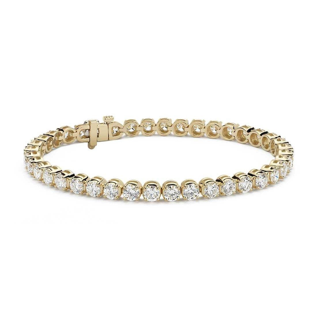 Bracciale tennis da donna con diamante taglio brillante rotondo 6 carati - harrychadent.it