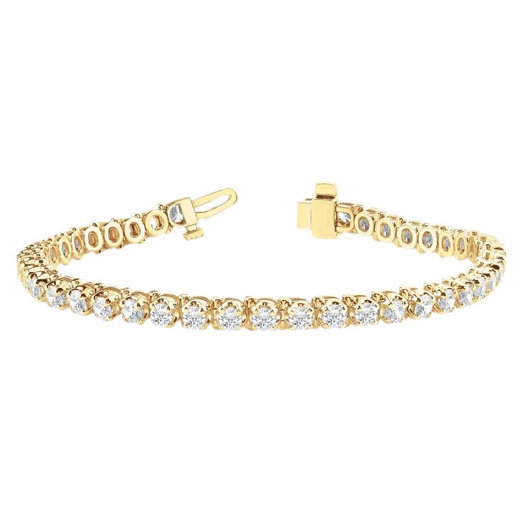 Bracciale tennis da donna in oro giallo da 10 carati con diamanti 14K - harrychadent.it