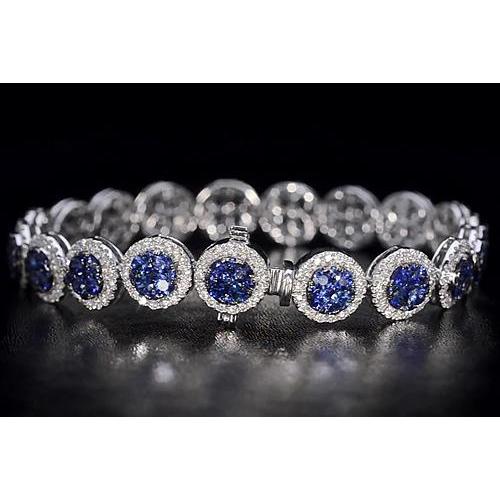 Bracciale tennis diamante 33.25 carati gioielli zaffiro blu Ceylon - harrychadent.it