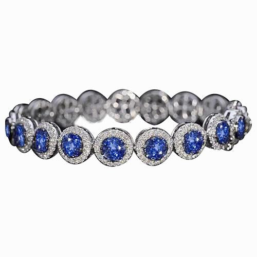 Bracciale tennis diamante 33.25 carati gioielli zaffiro blu Ceylon - harrychadent.it