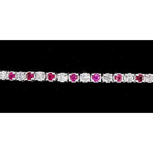 Bracciale tennis diamante rosa zaffiro griffe set 4 carati oro bianco - harrychadent.it