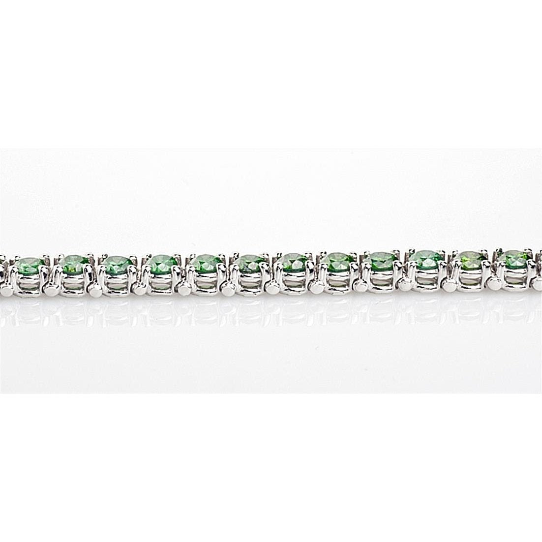 Bracciale tennis in oro bianco 14 carati con pietre preziose verdi da 10,50 ct - harrychadent.it