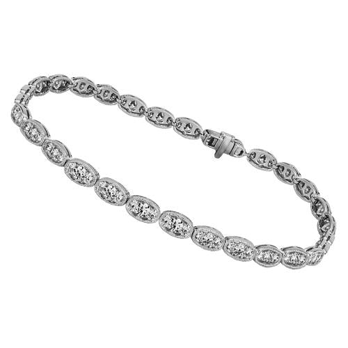 Bracciale tennis ovale con diamanti taglio rotondo 4 carati gioielli in oro da donna - harrychadent.it