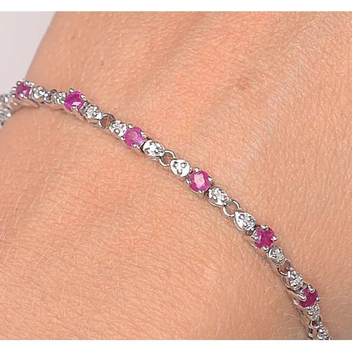 Bracciale tennis rosa zaffiro diamante 9 carati gioielli donna Novità - harrychadent.it