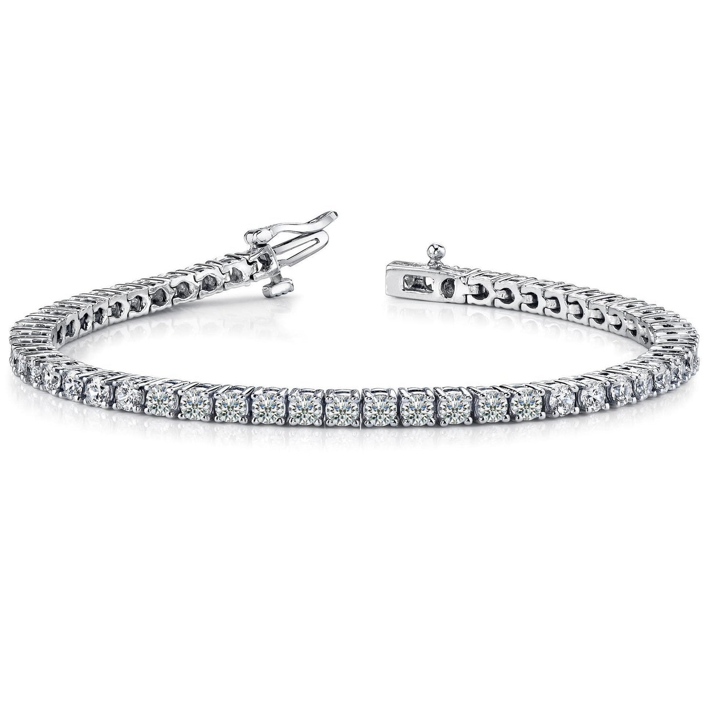 Bracciale tennis scintillante da donna con diamanti in oro bianco 14K 6.60 carati - harrychadent.it