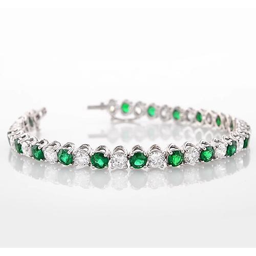 Bracciale tennis verde smeraldo e diamanti 33.25 carati Gioielli donna - harrychadent.it