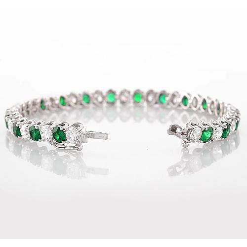 Bracciale tennis verde smeraldo e diamanti 33.25 carati Gioielli donna - harrychadent.it