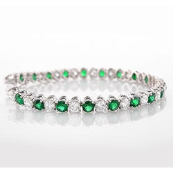 Bracciale tennis verde smeraldo e diamanti 33.25 carati Gioielli donna