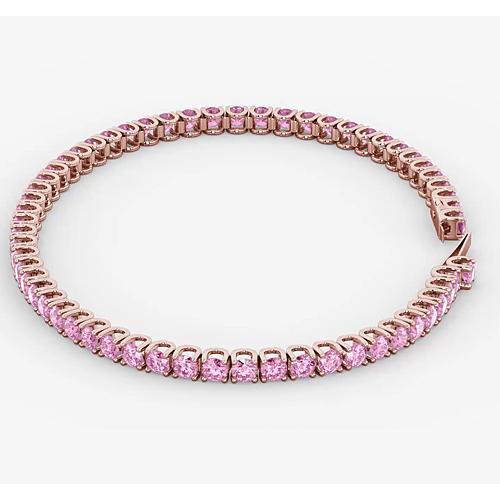 Bracciale tennis zaffiro rosa oro rosa 14K carati gioielli