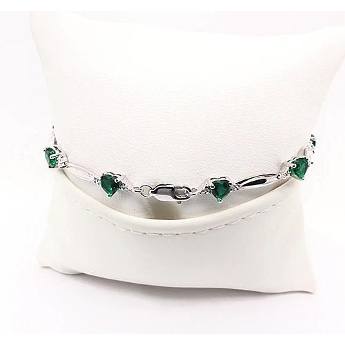 Braccialetto di diamanti a forma di cuore di smeraldo verde. gioielli da 9.54 carati - harrychadent.it