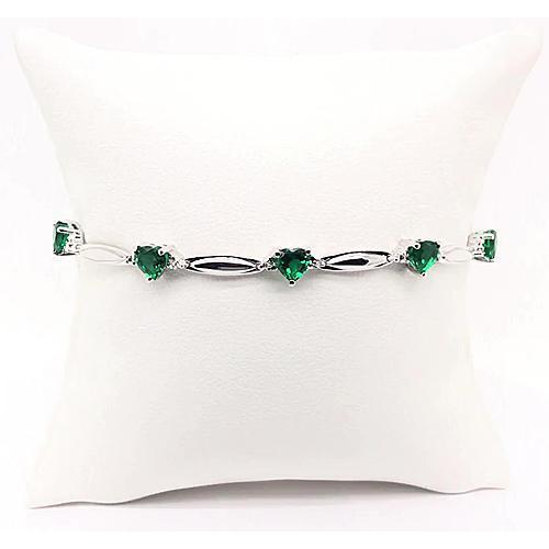 Braccialetto di diamanti a forma di cuore di smeraldo verde. gioielli da 9.54 carati - harrychadent.it