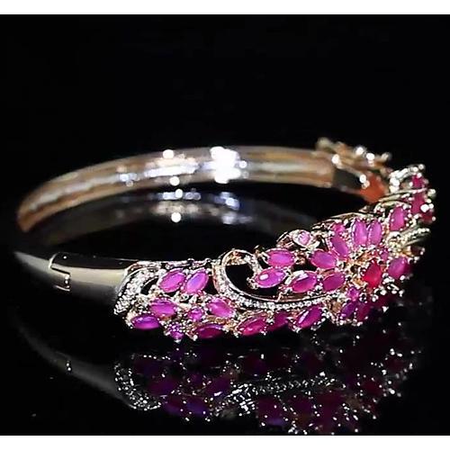 Braccialetto di diamanti con zaffiro rosa 14 carati gioielli in oro rosa da donna 14K - harrychadent.it