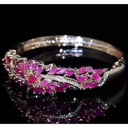 Braccialetto di diamanti con zaffiro rosa 14 carati gioielli in oro rosaa donna 14K - harrychadent.it