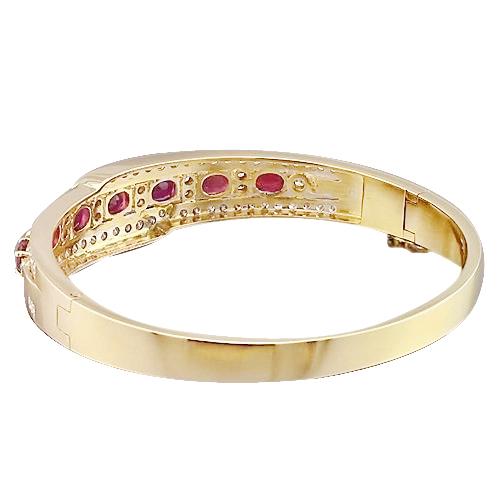 Braccialetto ovale con rubini e diamanti 20 carati in oro giallo 14K - harrychadent.it